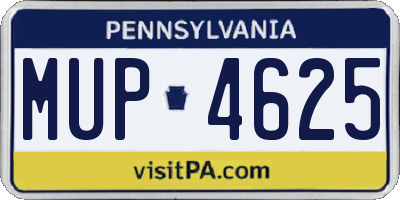 PA license plate MUP4625