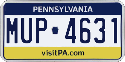 PA license plate MUP4631