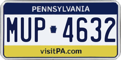 PA license plate MUP4632