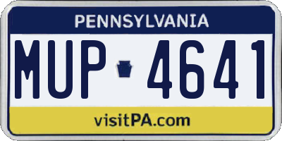 PA license plate MUP4641