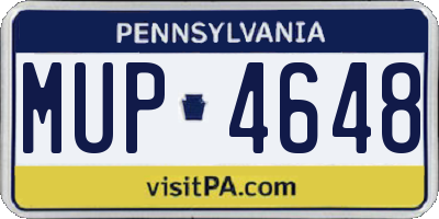 PA license plate MUP4648