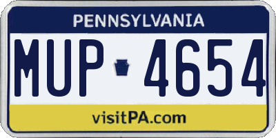 PA license plate MUP4654