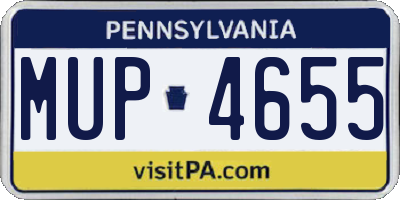 PA license plate MUP4655