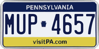 PA license plate MUP4657