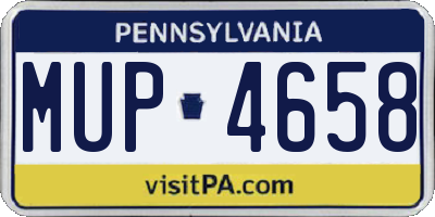 PA license plate MUP4658