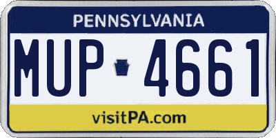 PA license plate MUP4661