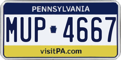 PA license plate MUP4667