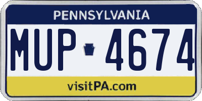 PA license plate MUP4674