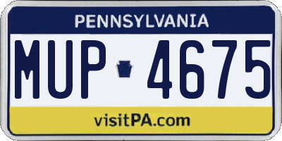 PA license plate MUP4675