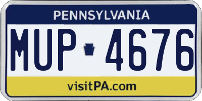 PA license plate MUP4676