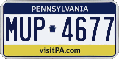PA license plate MUP4677