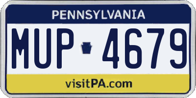 PA license plate MUP4679