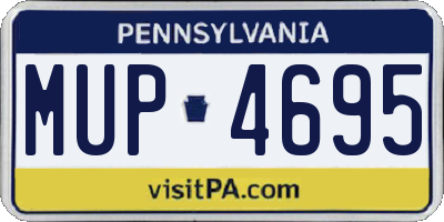 PA license plate MUP4695