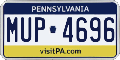 PA license plate MUP4696