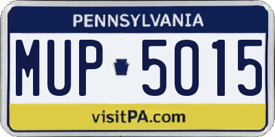 PA license plate MUP5015