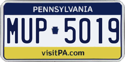 PA license plate MUP5019