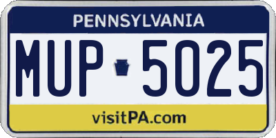 PA license plate MUP5025