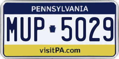 PA license plate MUP5029