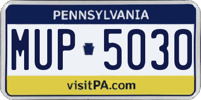 PA license plate MUP5030