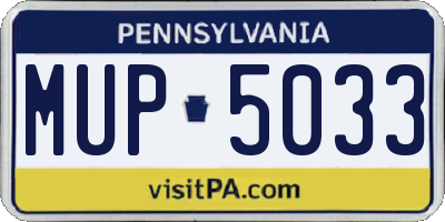 PA license plate MUP5033