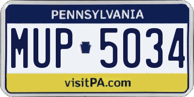 PA license plate MUP5034