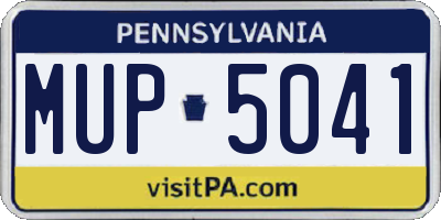 PA license plate MUP5041