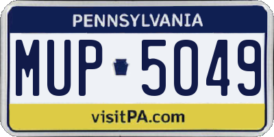 PA license plate MUP5049