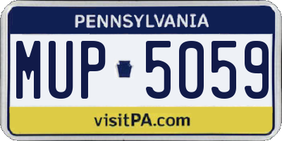PA license plate MUP5059