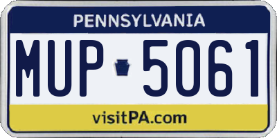 PA license plate MUP5061
