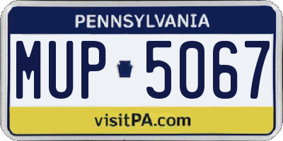 PA license plate MUP5067