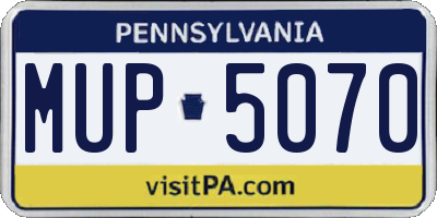 PA license plate MUP5070