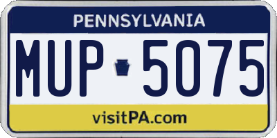 PA license plate MUP5075