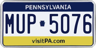 PA license plate MUP5076