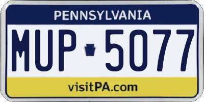 PA license plate MUP5077