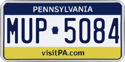 PA license plate MUP5084