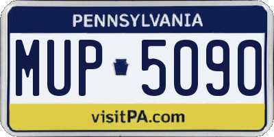 PA license plate MUP5090