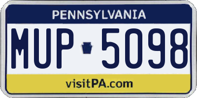 PA license plate MUP5098
