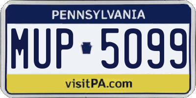 PA license plate MUP5099
