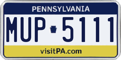 PA license plate MUP5111