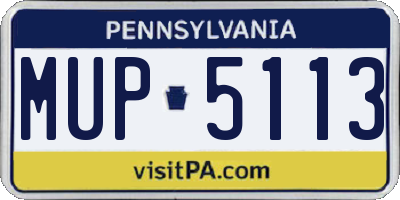 PA license plate MUP5113
