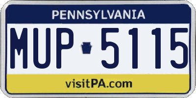 PA license plate MUP5115