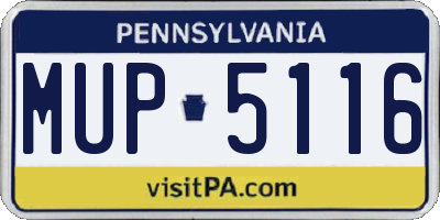 PA license plate MUP5116