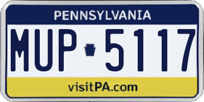 PA license plate MUP5117