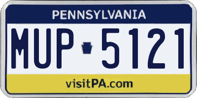 PA license plate MUP5121