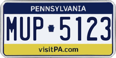 PA license plate MUP5123