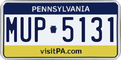 PA license plate MUP5131