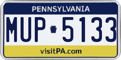 PA license plate MUP5133