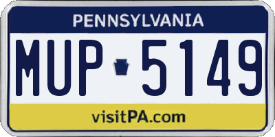 PA license plate MUP5149