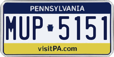 PA license plate MUP5151