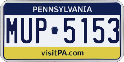 PA license plate MUP5153